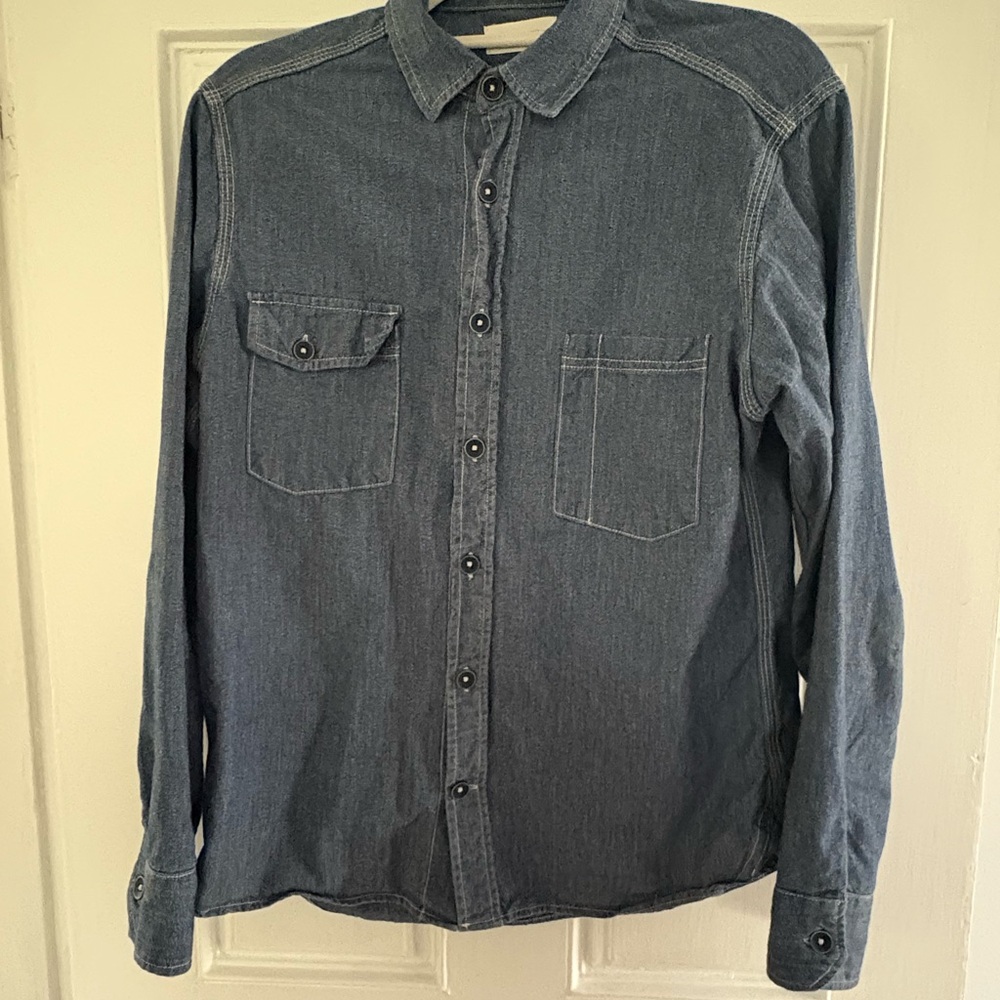 Taylor Stitch Men's utility shirt in rinsed indigo